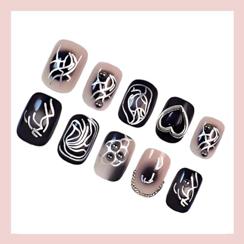 LBPEPAMZ gothic heart black press-ons