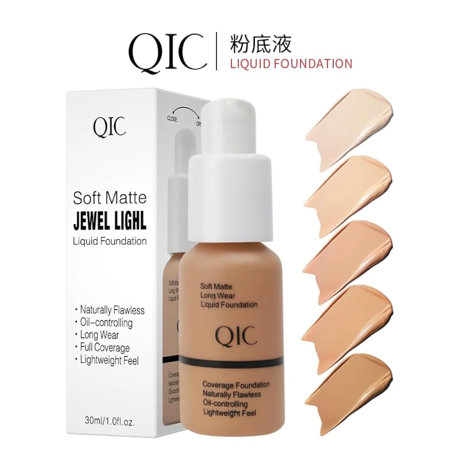 24HR Flawless Liquid Foundation Makeup - Soft Beige | Full Coverage, Weightless Matte Finish, Hydrating & Long Lasting Foundation, Transfer-Resistant, For All-Day Wear (03)