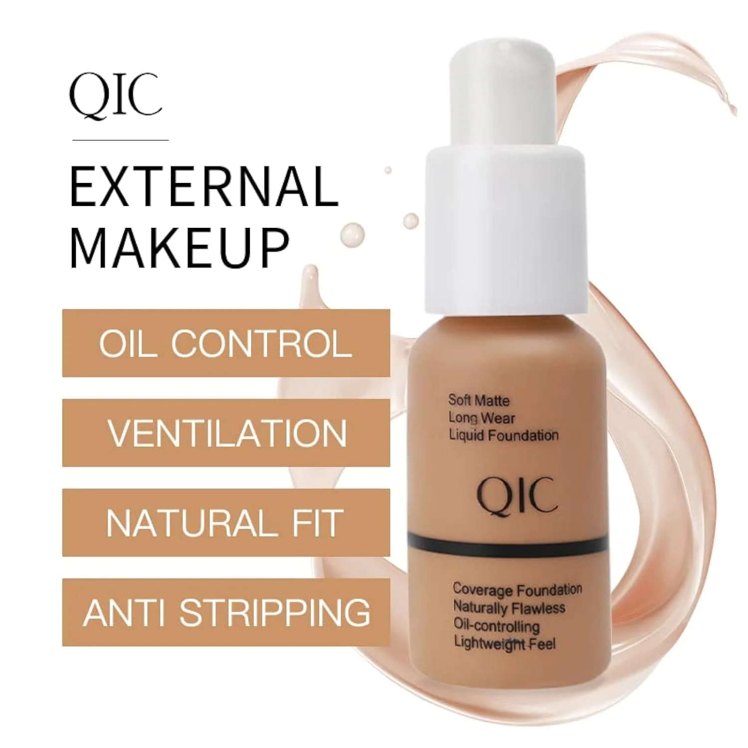 24HR Flawless Liquid Foundation Makeup - Soft Beige | Full Coverage, Weightless Matte Finish, Hydrating & Long Lasting Foundation, Transfer-Resistant, For All-Day Wear (03)