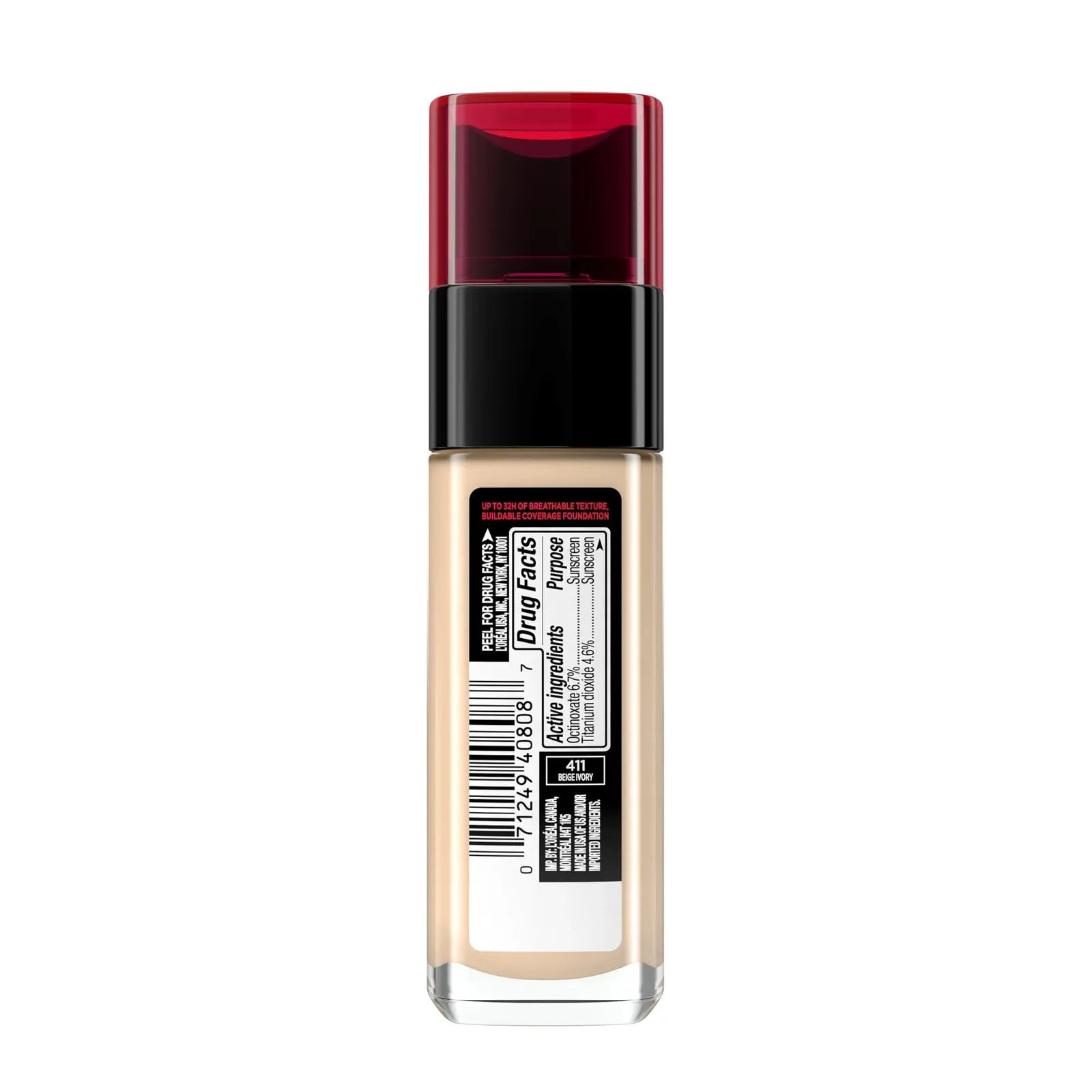 Lightweight Foundation, 411 Beige Ivory, 1 Fl Oz, Packaging May Vary