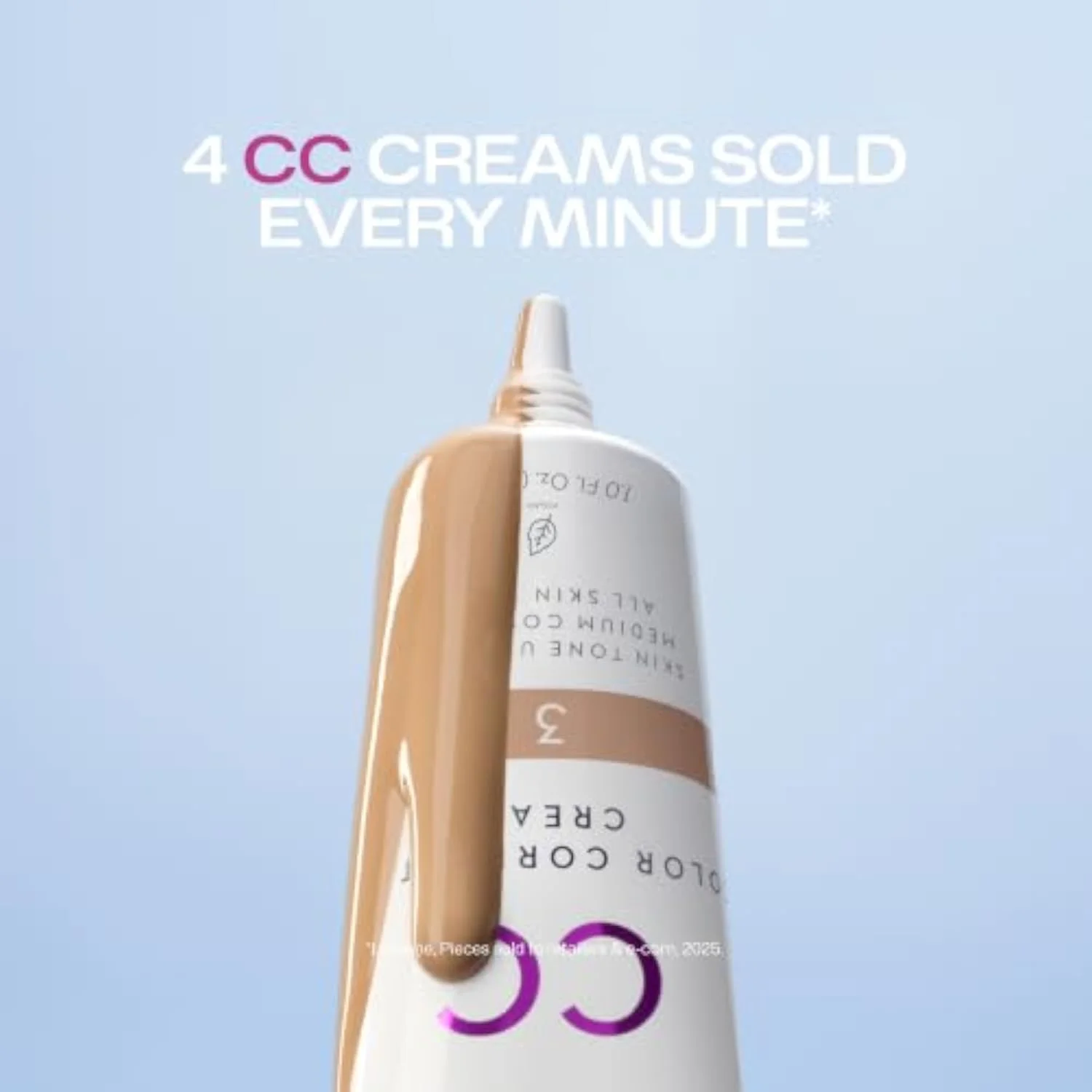 Color Correcting CC Cream - Lightweight Foundation - Medium Coverage - Redness Reducing Face Makeup for a Glowing Complexion - Vegan Formula + Suitable for All Skin Types
