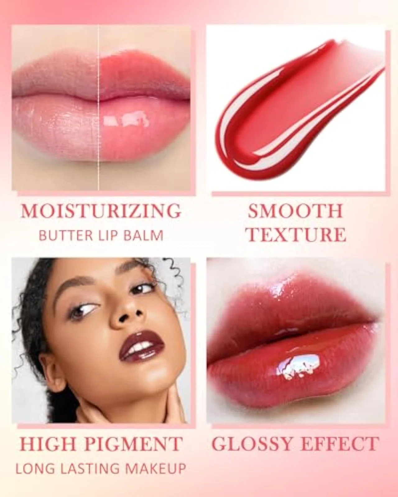 Lip Balm Butter Vanilla,Hydrating Clear Lip Gloss Oil, Lip Care Moisturizer
