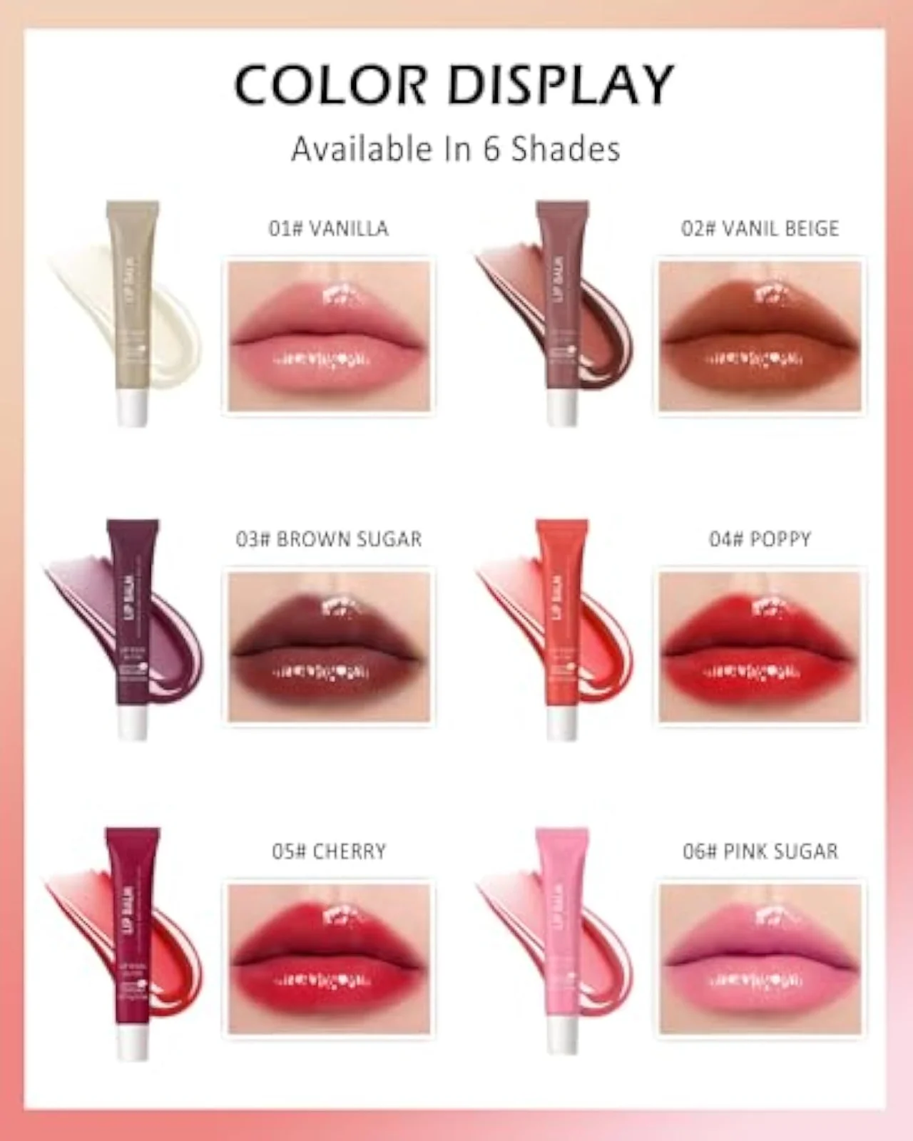 Lip Balm Butter Vanilla,Hydrating Clear Lip Gloss Oil, Lip Care Moisturizer