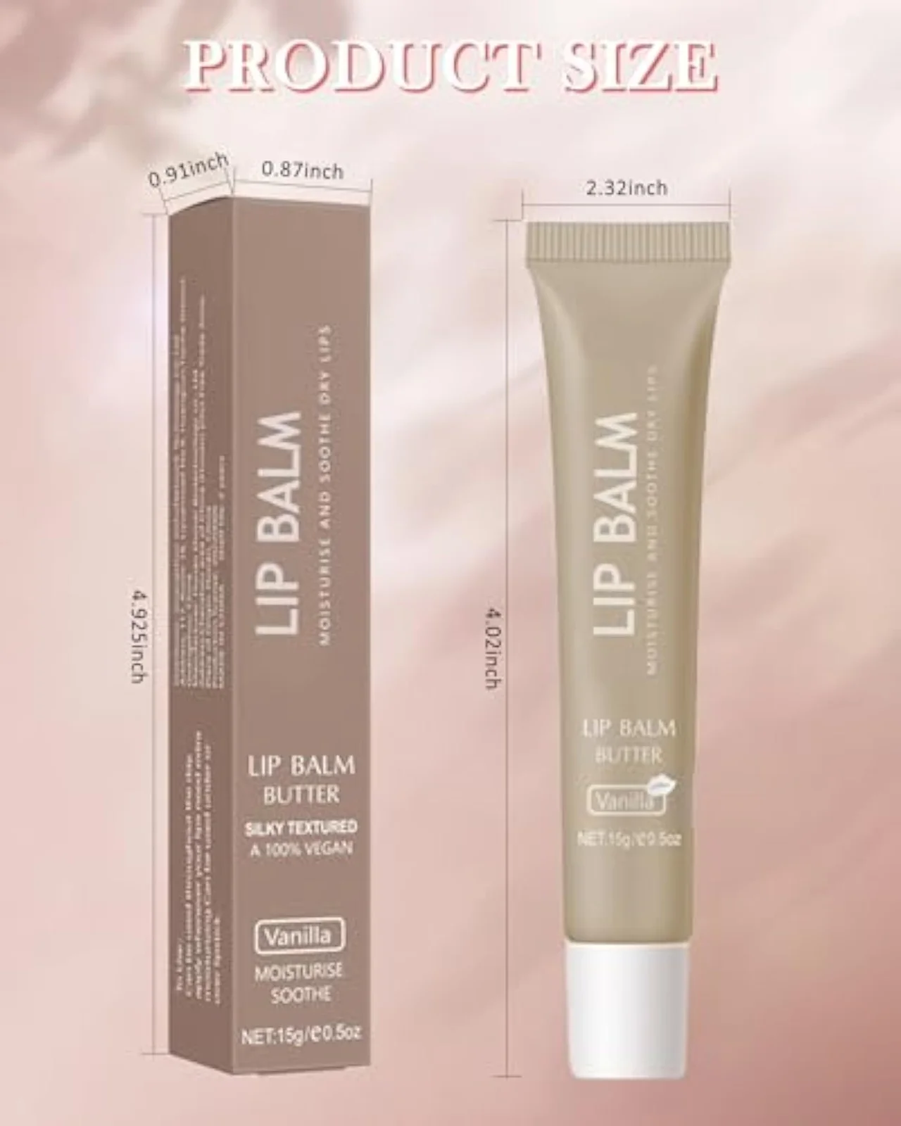Lip Balm Butter Vanilla,Hydrating Clear Lip Gloss Oil, Lip Care Moisturizer