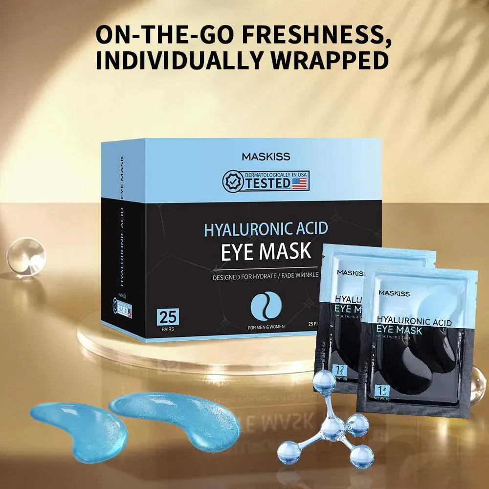 Under Eye Patches (25 Pairs), Hyaluronic Acid Eye Masks