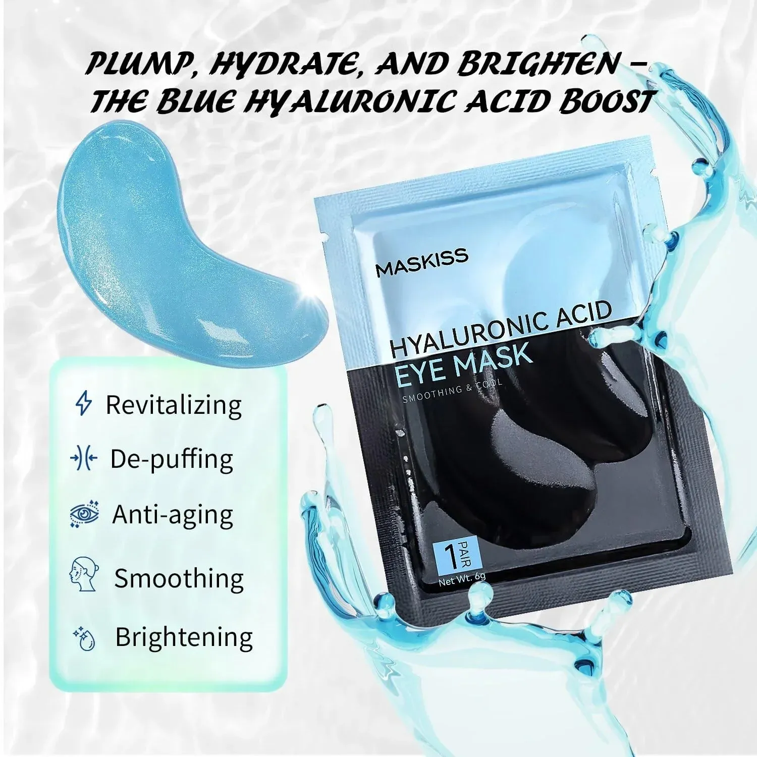 Under Eye Patches (25 Pairs), Hyaluronic Acid Eye Masks
