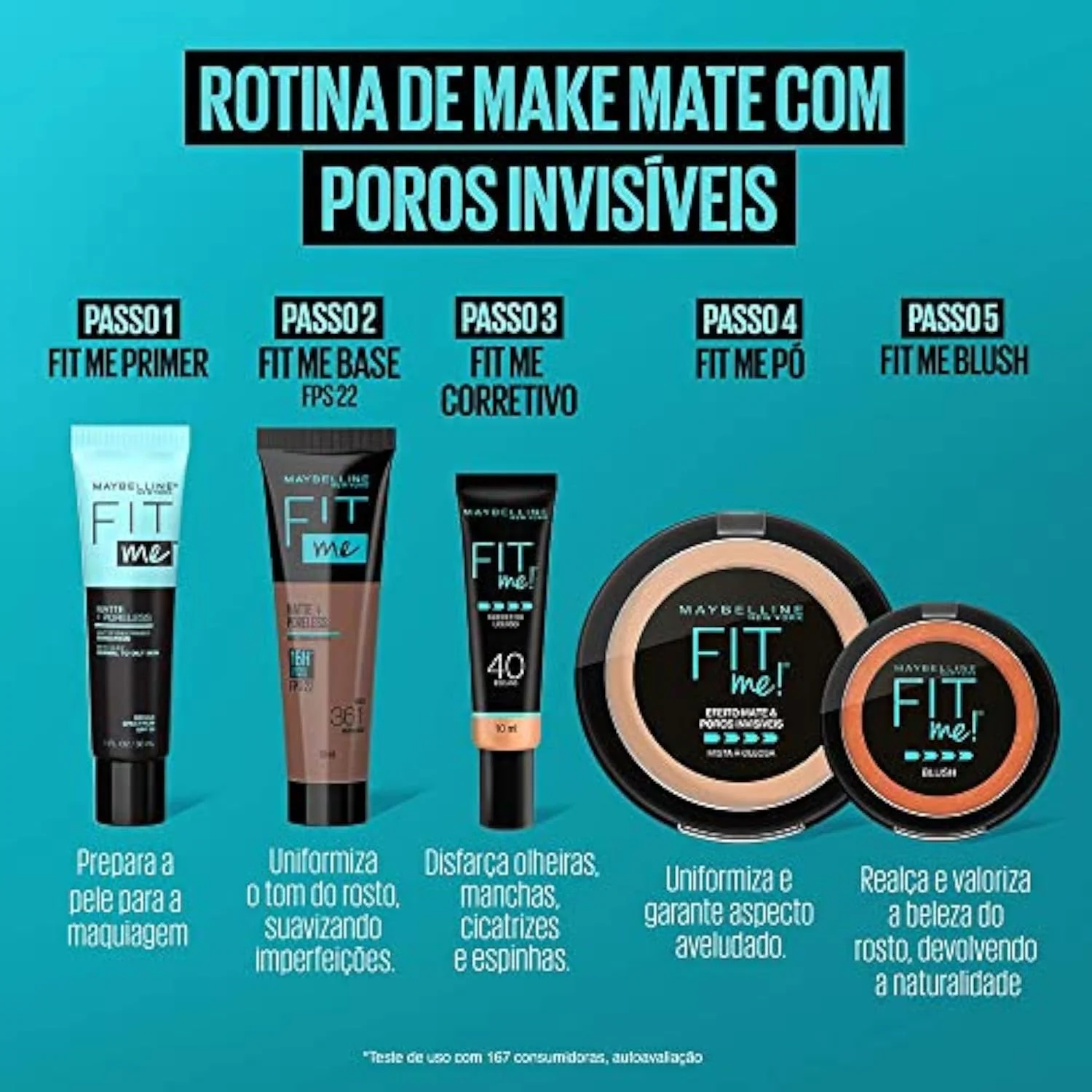 Maybelline Fit Me Matte + Poreless Mattifying Face Primer Makeup With Sunscreen, Broad Spectrum SPF 20, 16HR Wear, Shine Control, Clear, 1 Count