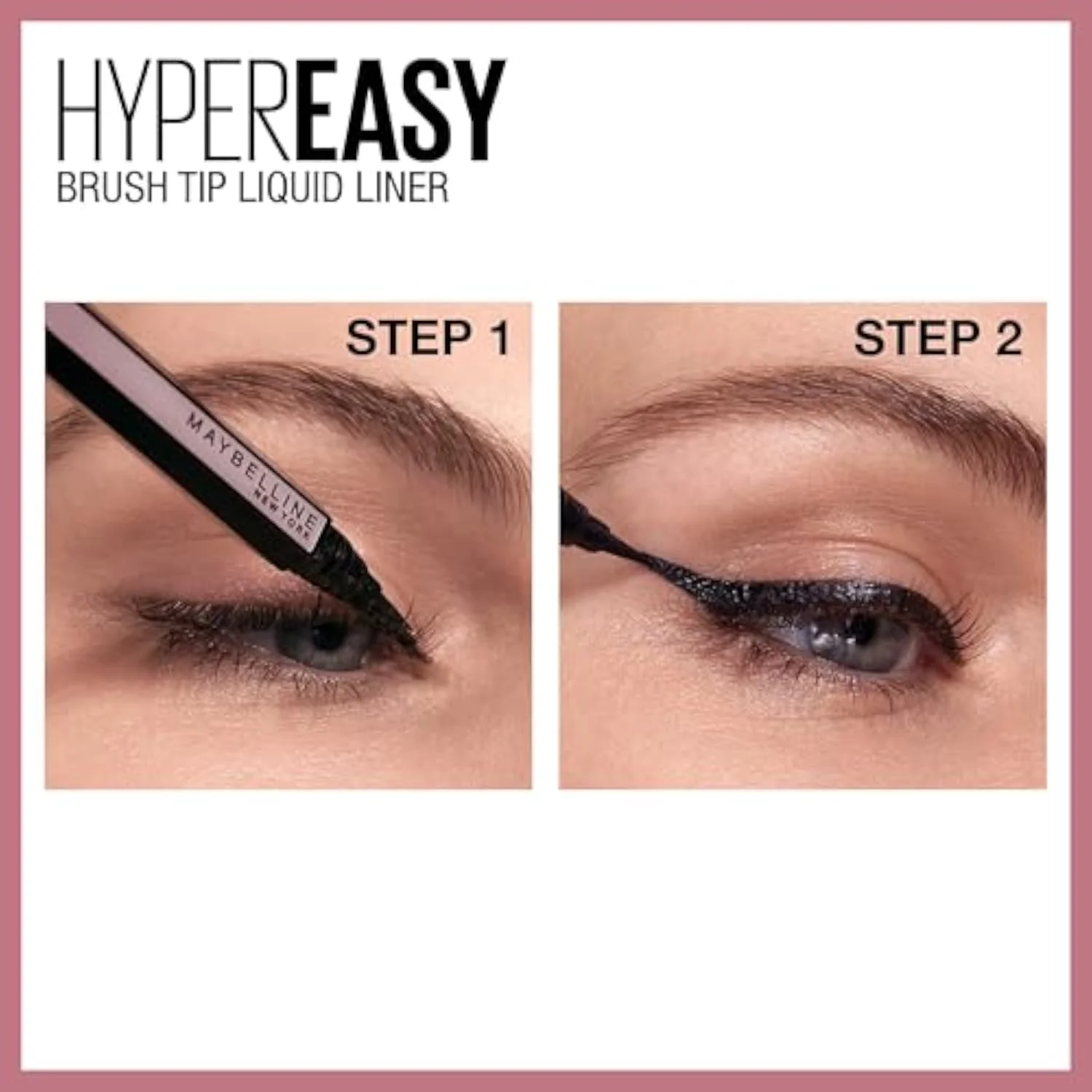 Maybelline Hyper Easy Liquid Pen No-Skip Eyeliner, Satin Finish, Waterproof Formula, Pitch Black, 0.018 Fl Oz