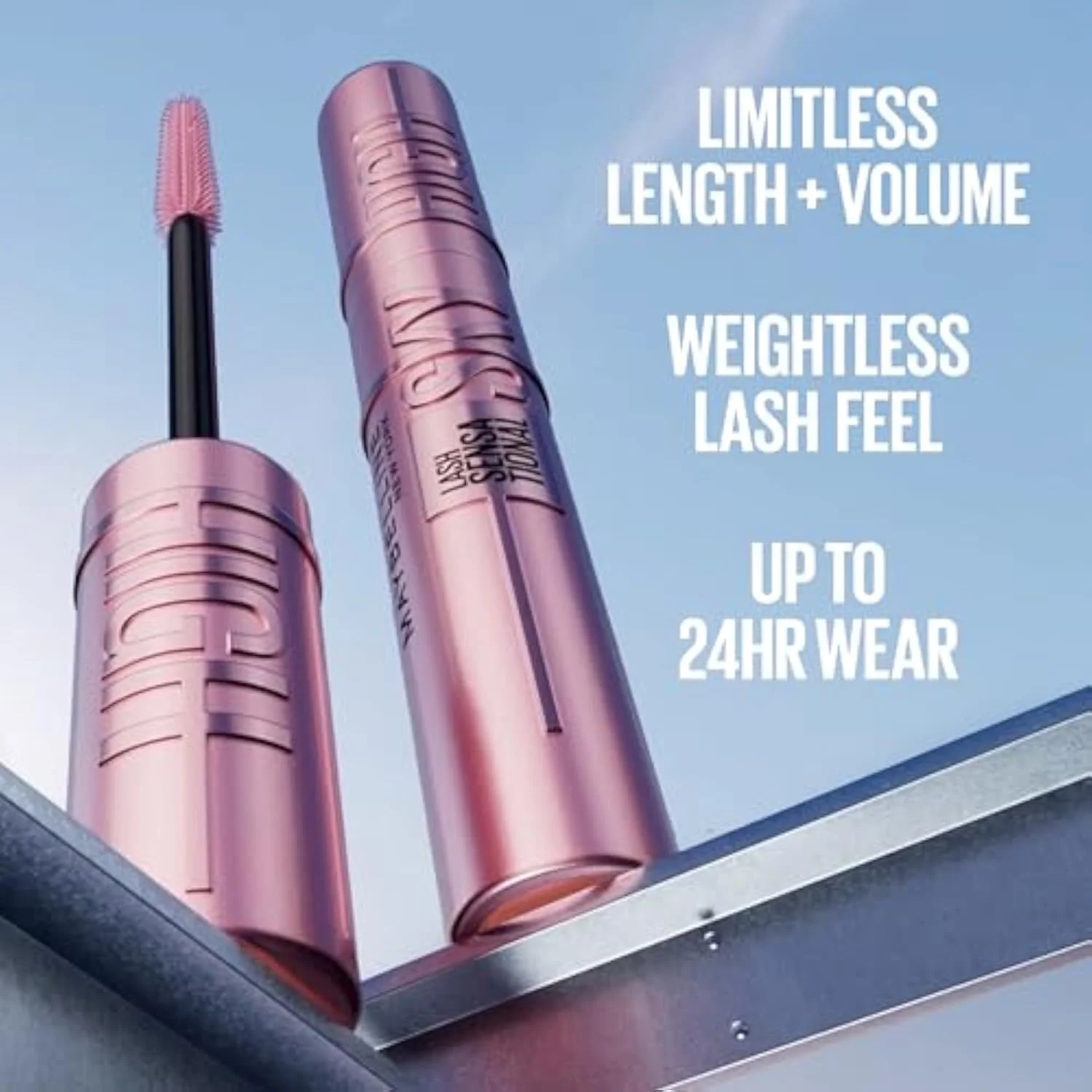 Maybelline Lash Sensational Sky High Waterproof Mascara Makeup, Volumizing, Lengthening, Defining, Curling, Multiplying, Buildable Formula, Very Black, 1 Count