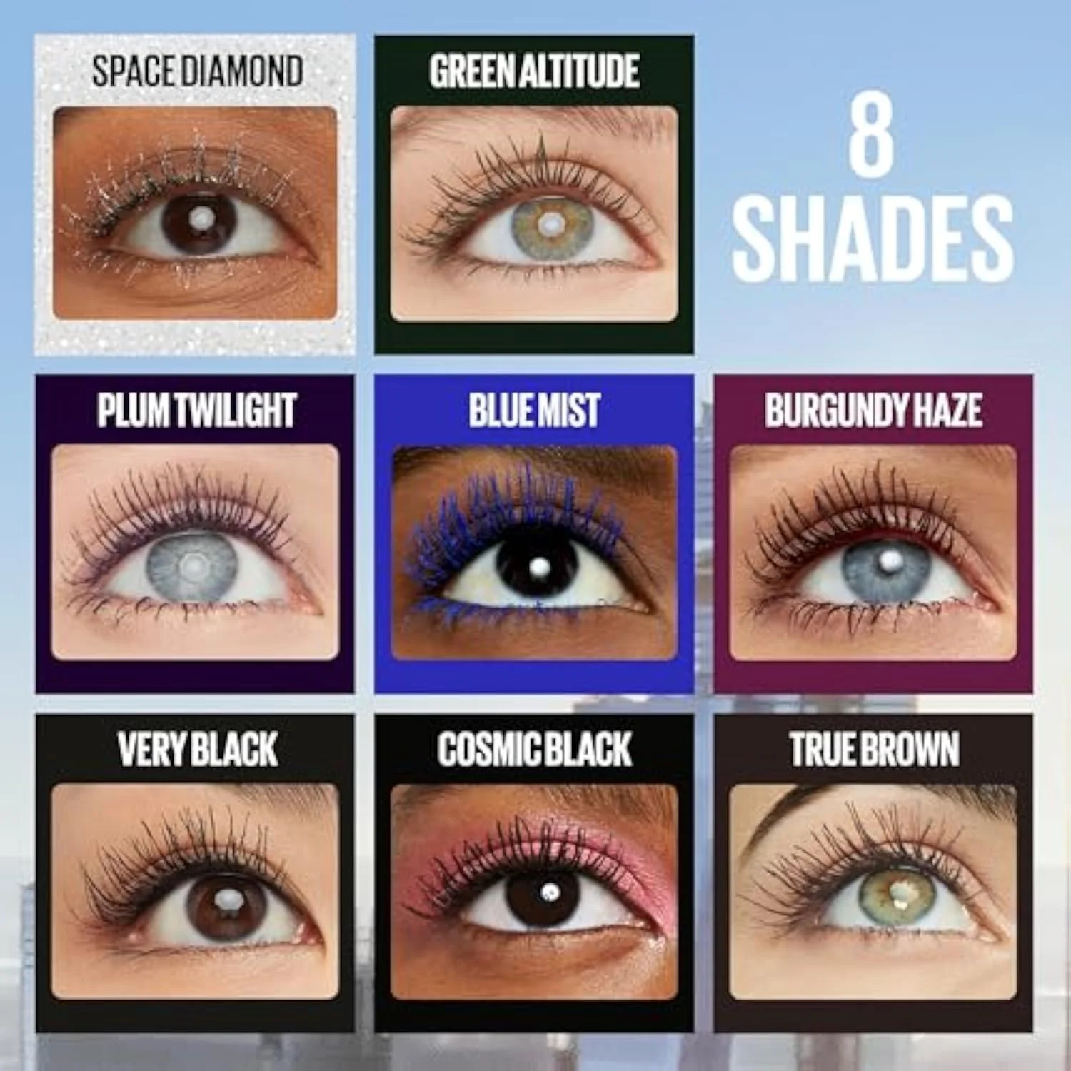 Maybelline Lash Sensational Sky High Waterproof Mascara Makeup, Volumizing, Lengthening, Defining, Curling, Multiplying, Buildable Formula, Very Black, 1 Count