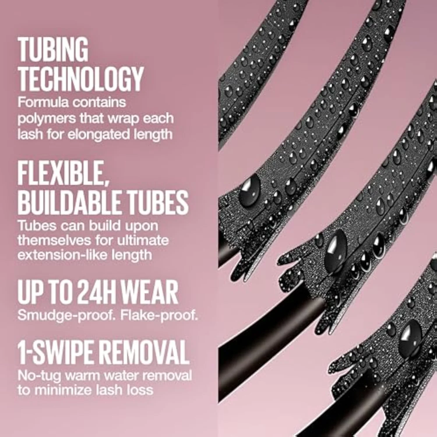 Maybelline Lash Sensational Sky Tubes Tubing Mascara, Extension-Like Lengthening Mascara, 24HR Eye Makeup with Shea Butter & Castor Oil, Very Black, 1 Count