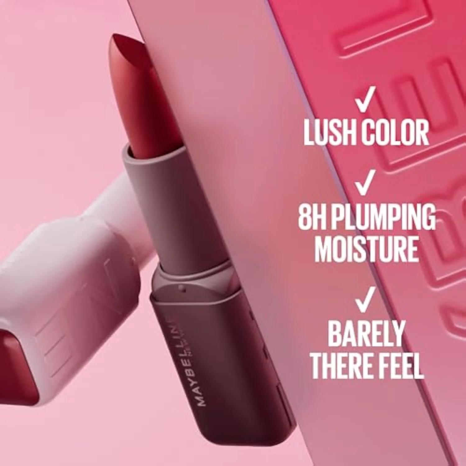 Serum Lipstick, Hydrating Lip Makeup with 8HRs of Lip Plumping Moisture with Hyaluronic Acid + Oil Blend, Maybe It's…Soft (Light Terracotta Rose Nude Satin)