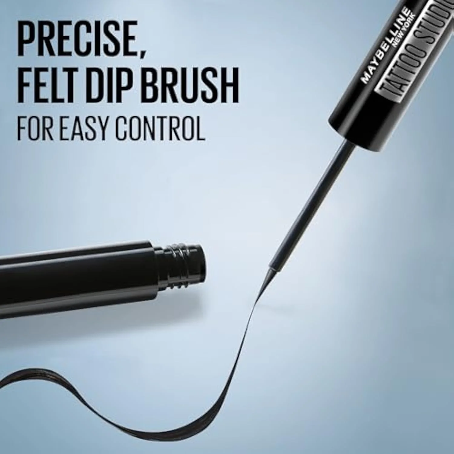 Tattoo Studio Dip-Ink Liquid Eyeliner, Waterproof Eyeliner With Up to 24 Hour Wear, Black Track, 1 Count