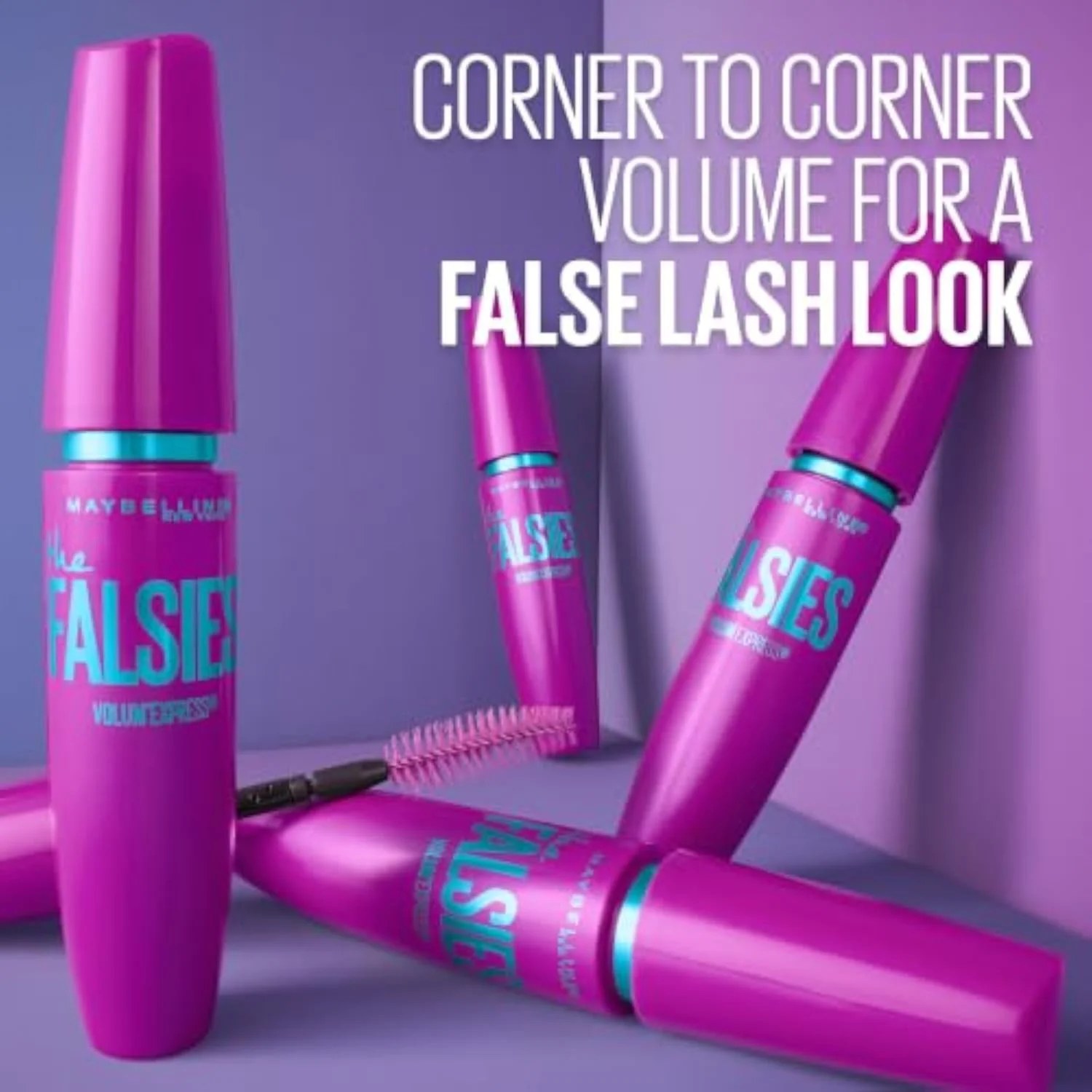 Maybelline Volum' Express The Falsies Waterproof Mascara, Volumizing and Separating Make Up Formula, Very Black, 1 Count