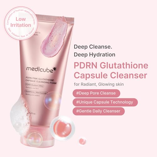 Facial Cleanser PDRN Pink Glutathione Capsule Foam Cleanser