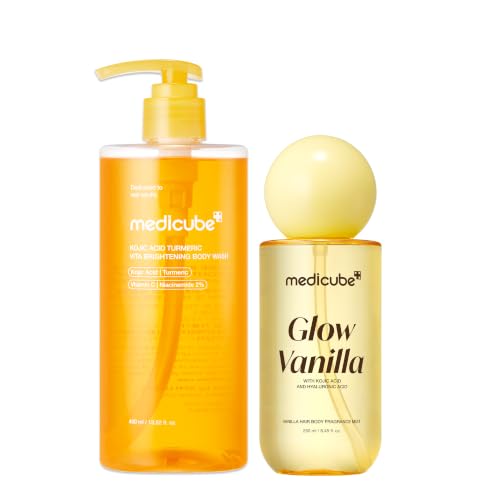 Fresh & Glow Body Duo: Kojic Acid Body Wash and Glow Vanilla Hair & Body Fragrance Mist |