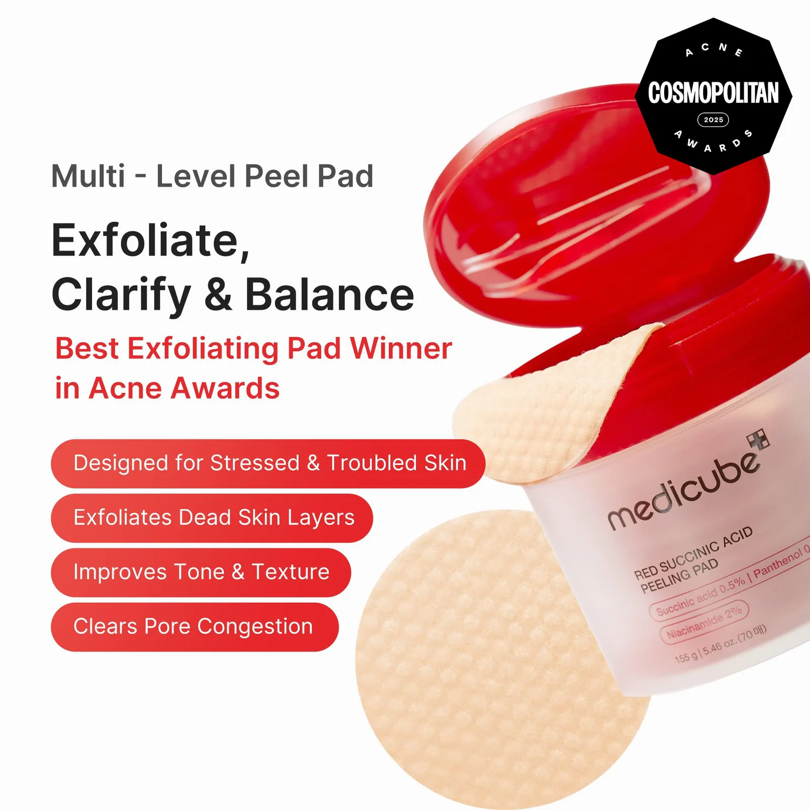 Succinic Acid Toner Pads