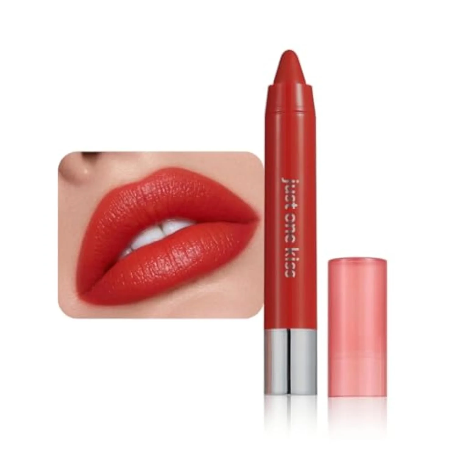 Bright Ruby Red Hydrating Cream Lipstick Lip Crayon for Women, Natural Moisturizing Lipstick Smooth Apply, Retractable Lips Liner Crayon for Ombre Shades, Red Tinted Lip Bal