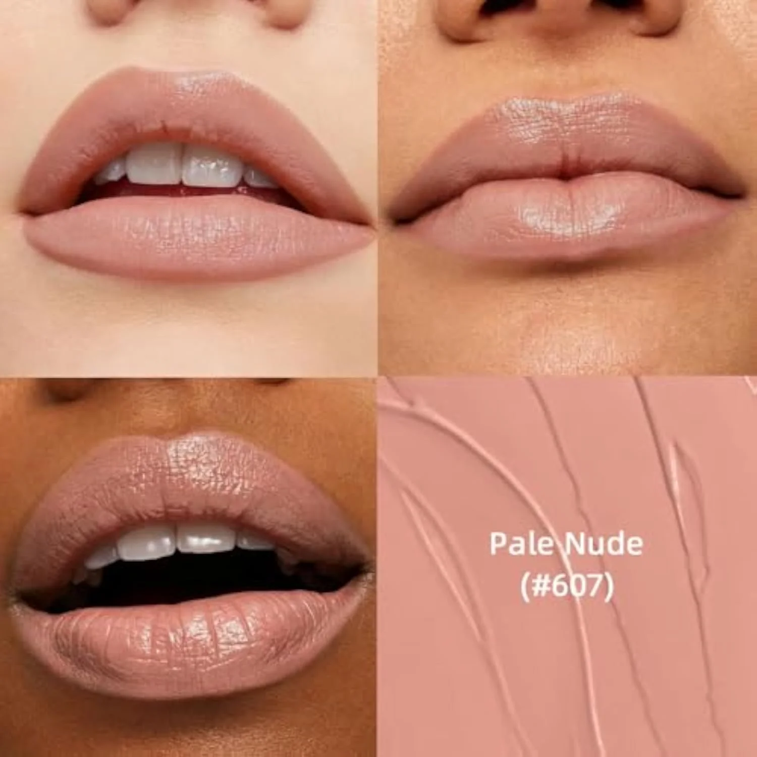 Pale Nude Hydrating Cream Lipstick Satin Matte Finish, Natural Moisture Lipstick with Vitamin E, Smooth Hydrating High Pigmented Lip Crayon for Women Waterproof, Comfortable