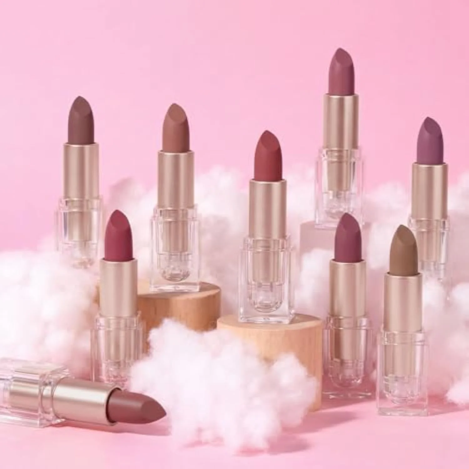 Pale Nude Hydrating Cream Lipstick Satin Matte Finish, Natural Moisture Lipstick with Vitamin E, Smooth Hydrating High Pigmented Lip Crayon for Women Waterproof, Comfortable