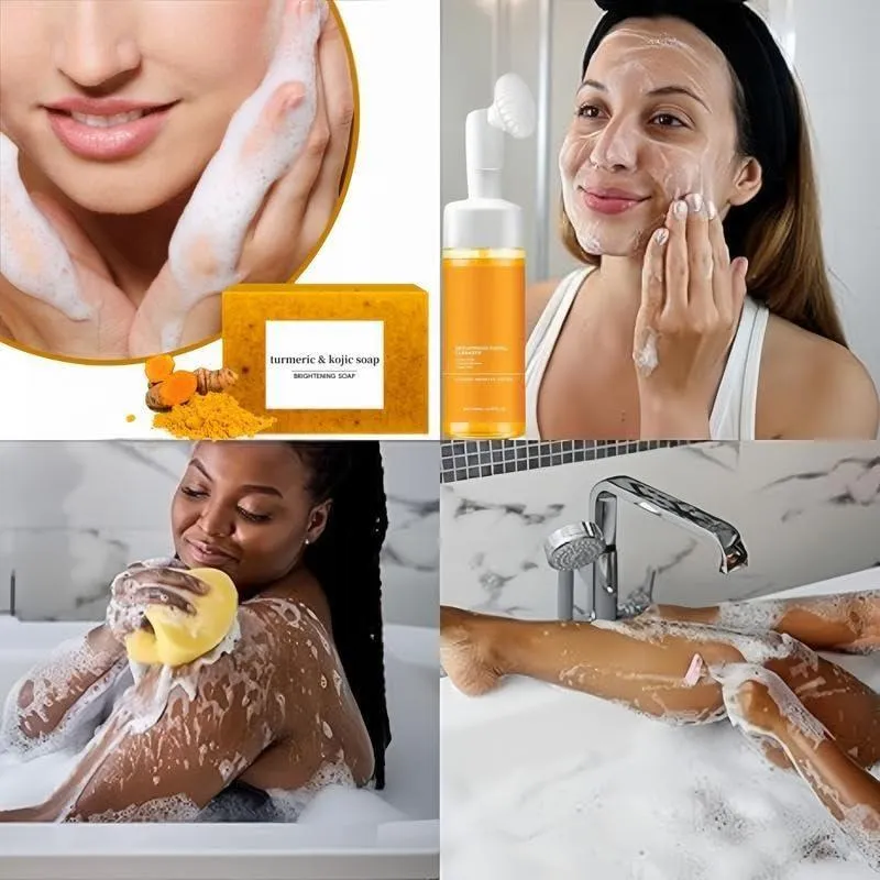 Turmeric and Kojic Acid Brightening Facial Cleanser with Soap Set