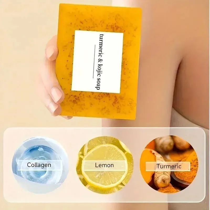 Turmeric and Kojic Acid Brightening Facial Cleanser with Soap Set