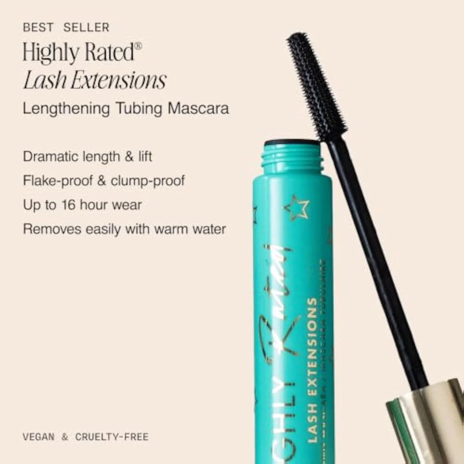 Highly Rated Tubing Mascara for Length, No Smudge Mascara - Black