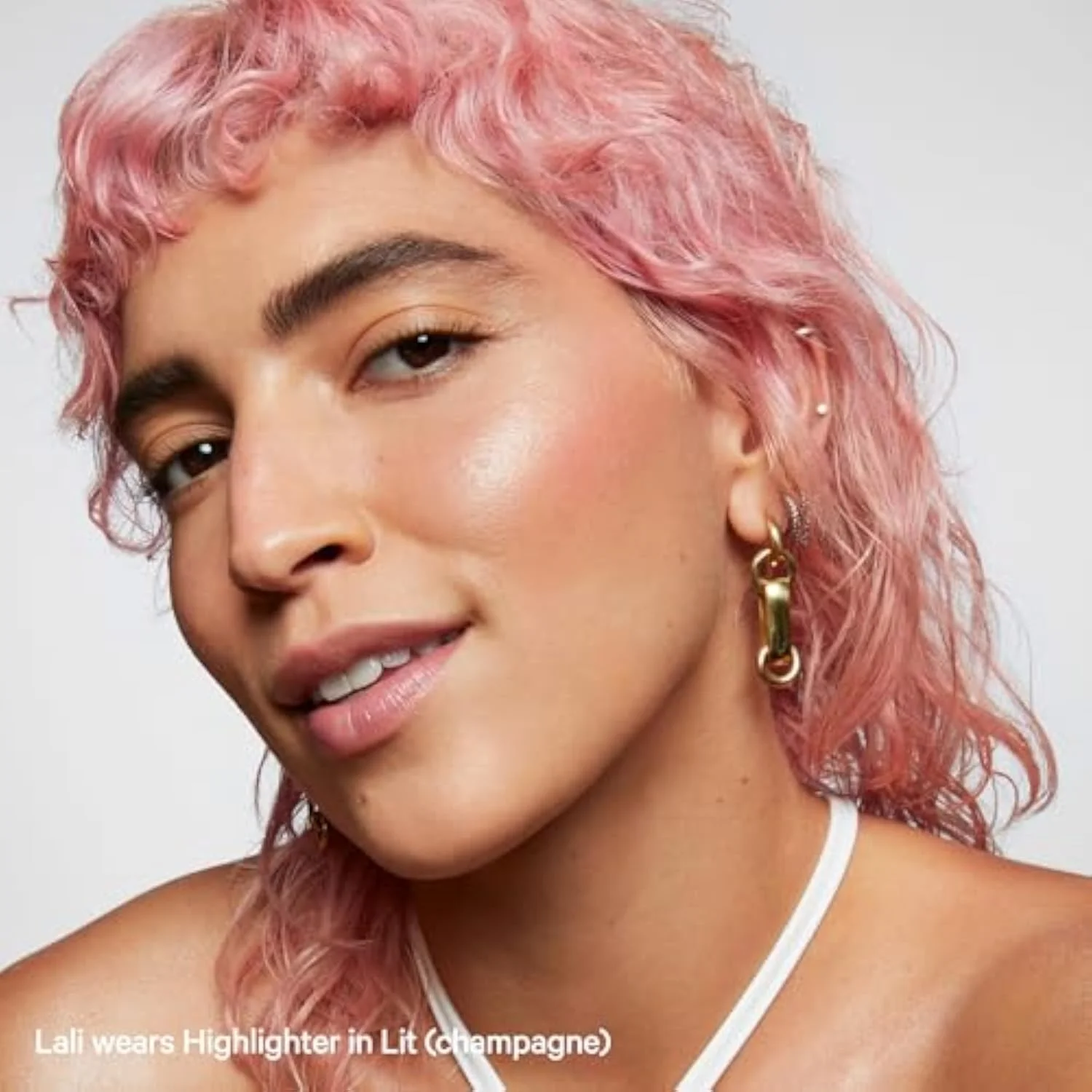 Highlighter – Cream Highlighter Stick for Face + Body with Radiant, Shimmery Glow – Buildable, Blendable, Vegan Formula for All Skin Types – Lit (Champagne), 0.21 oz