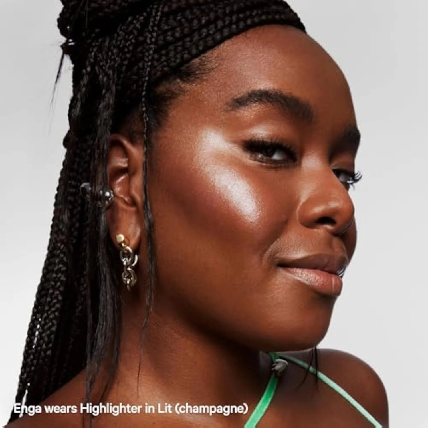 Highlighter – Cream Highlighter Stick for Face + Body with Radiant, Shimmery Glow – Buildable, Blendable, Vegan Formula for All Skin Types – Lit (Champagne), 0.21 oz