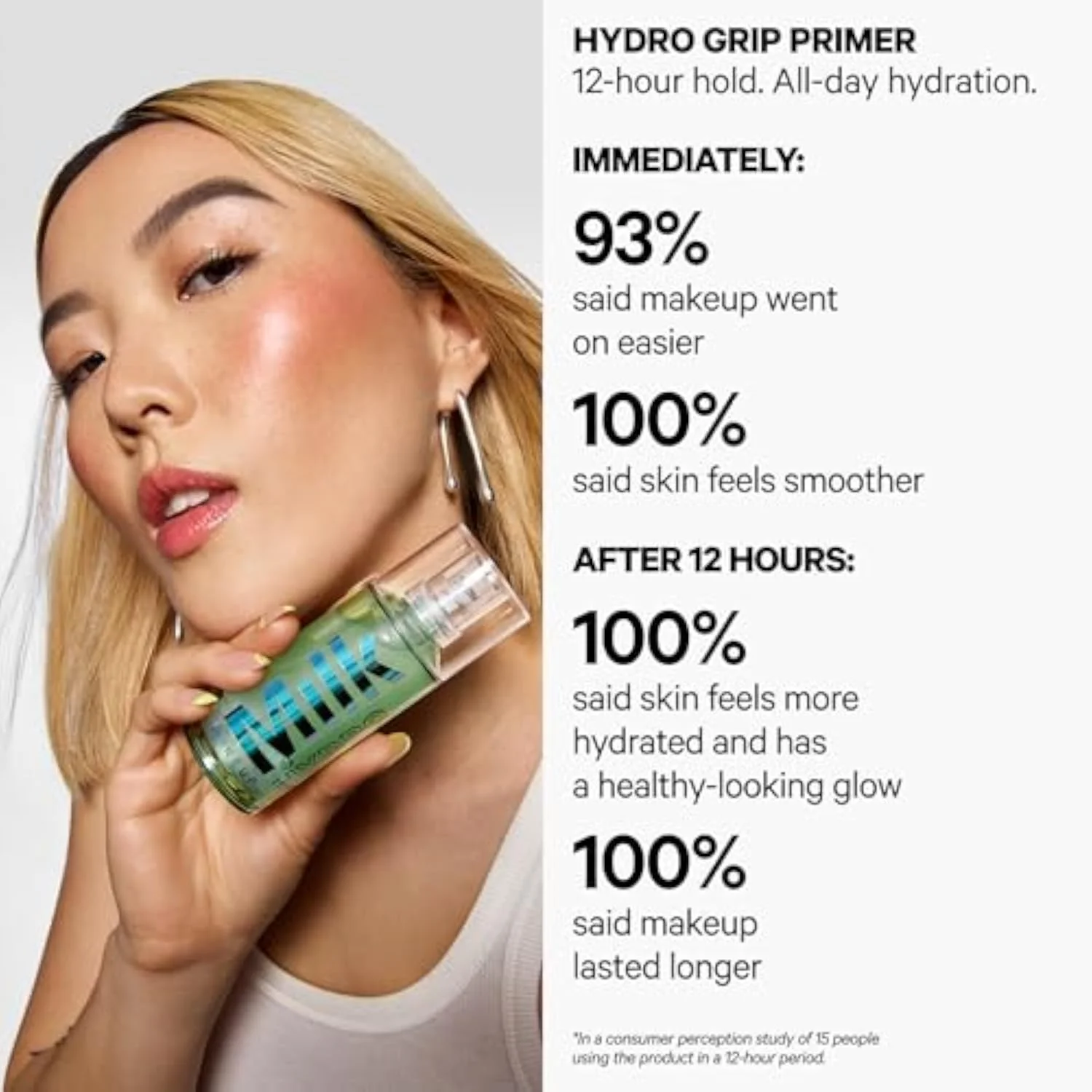 Hydro Grip Primer with Hyaluronic Acid + Niacinamide – Hydrating Face Primer Grips Makeup for Up to 12 Hours – Silicone-Free, Lightweight Gel with Dewy Finish – 1 oz