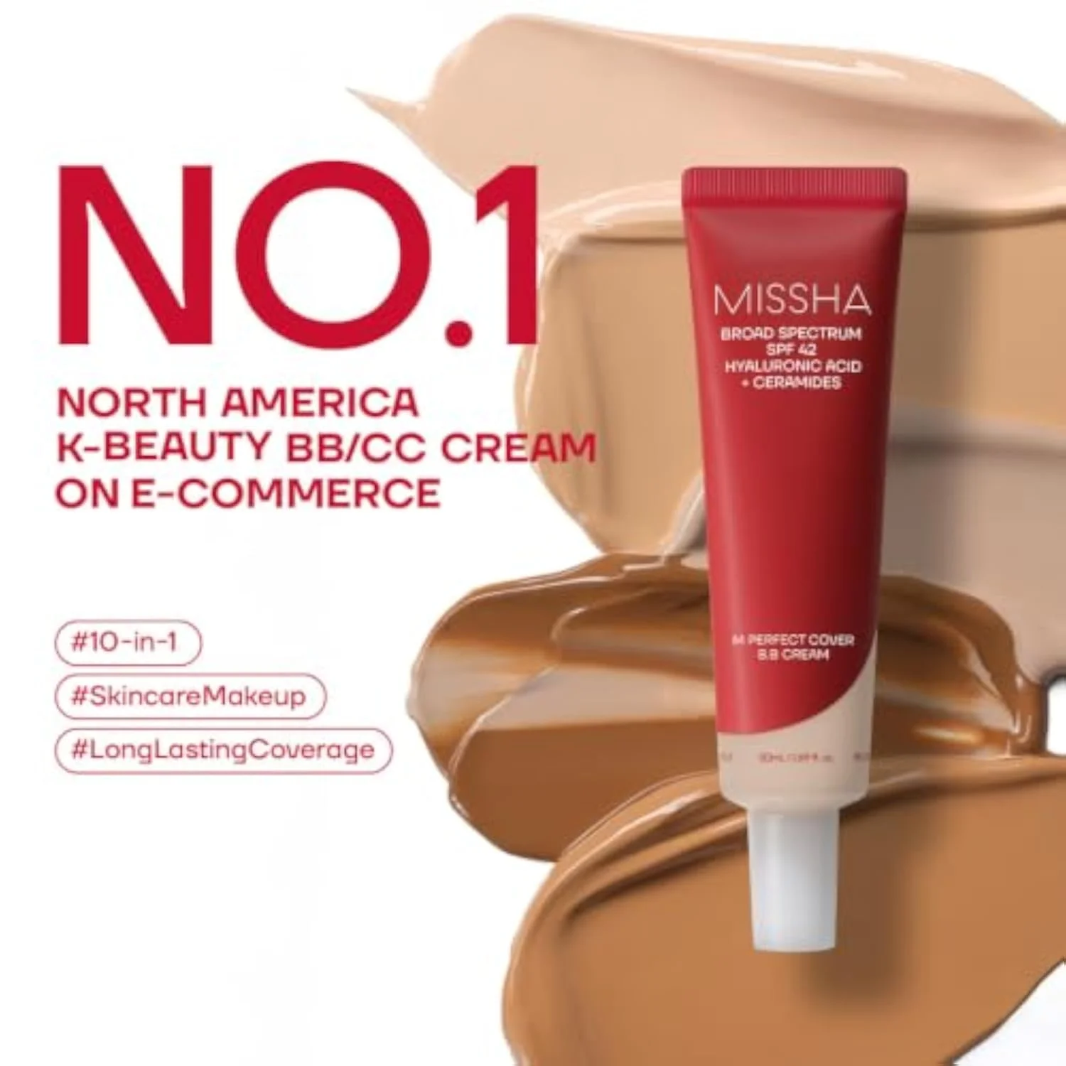 M Perfect Cover BB Cream No.21 Light Beige SPF 42 PA+++ 1.69 oz
