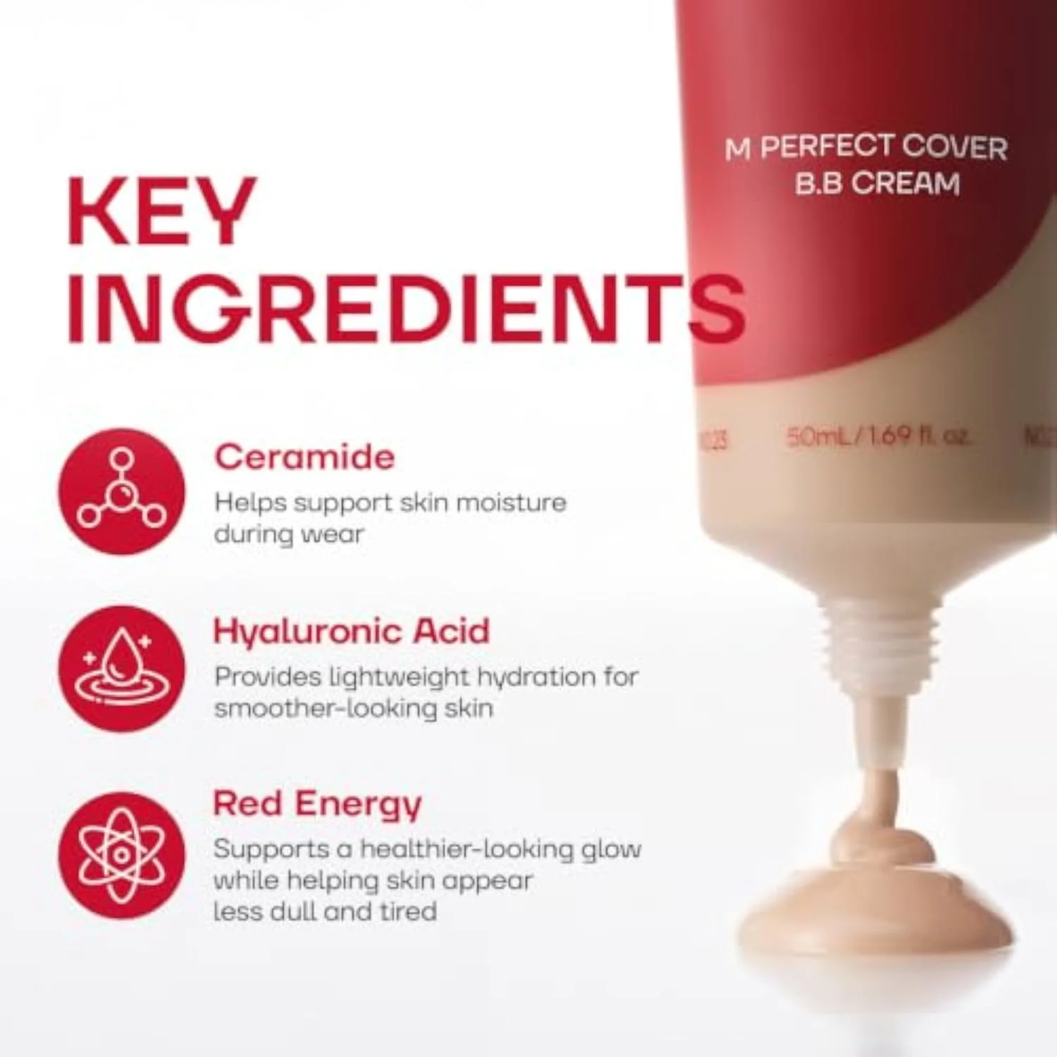 M Perfect Cover BB Cream No.21 Light Beige SPF 42 PA+++ 1.69 oz