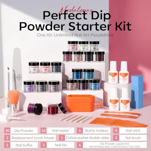 Dip Powder Nail Starter Kit 40 Pcs 20 Colors