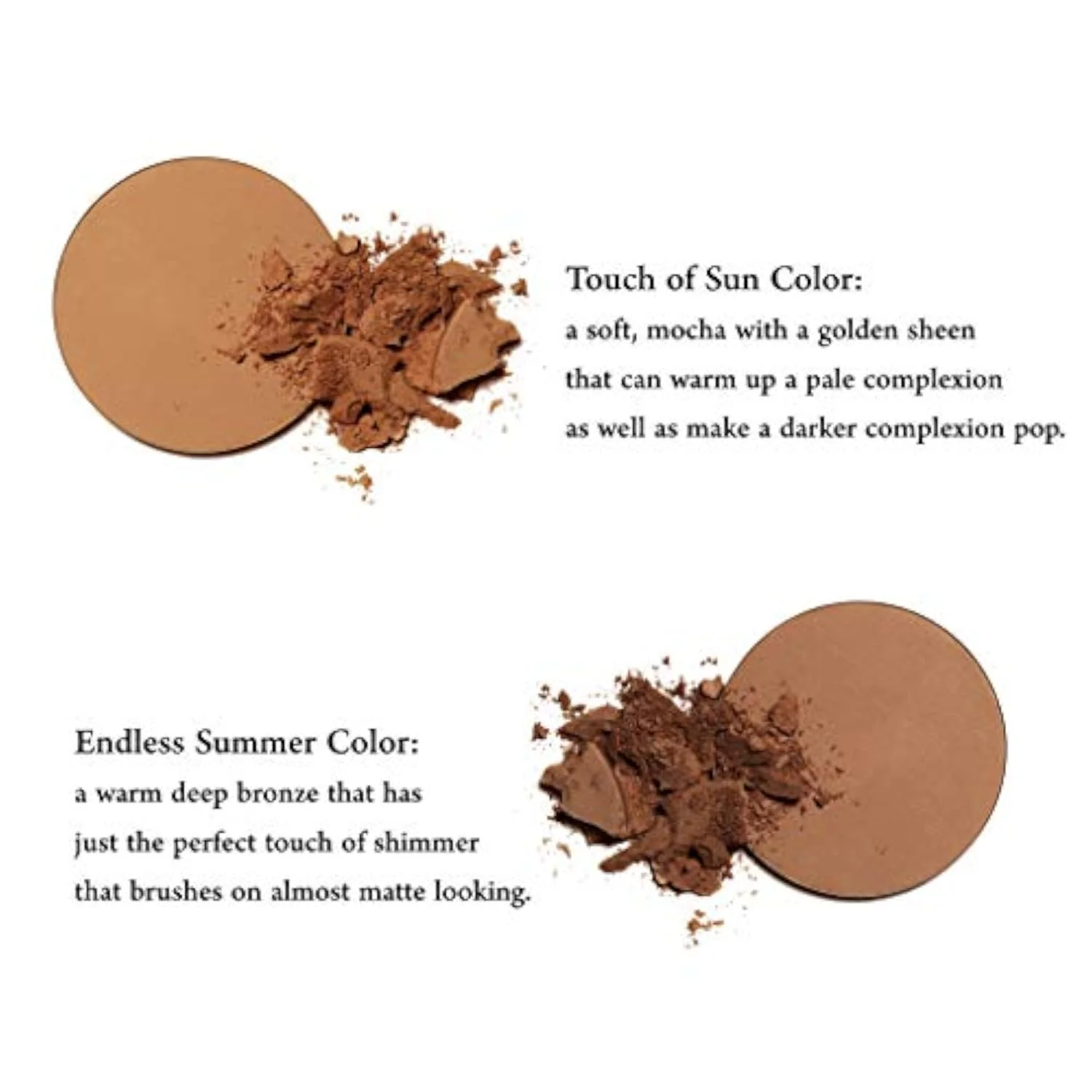 100% Natural Matte Bronzer Makeup, Organic, Vegan, Cruelty Free, Made in the USA, 0.42 oz. (Touch of Sun)