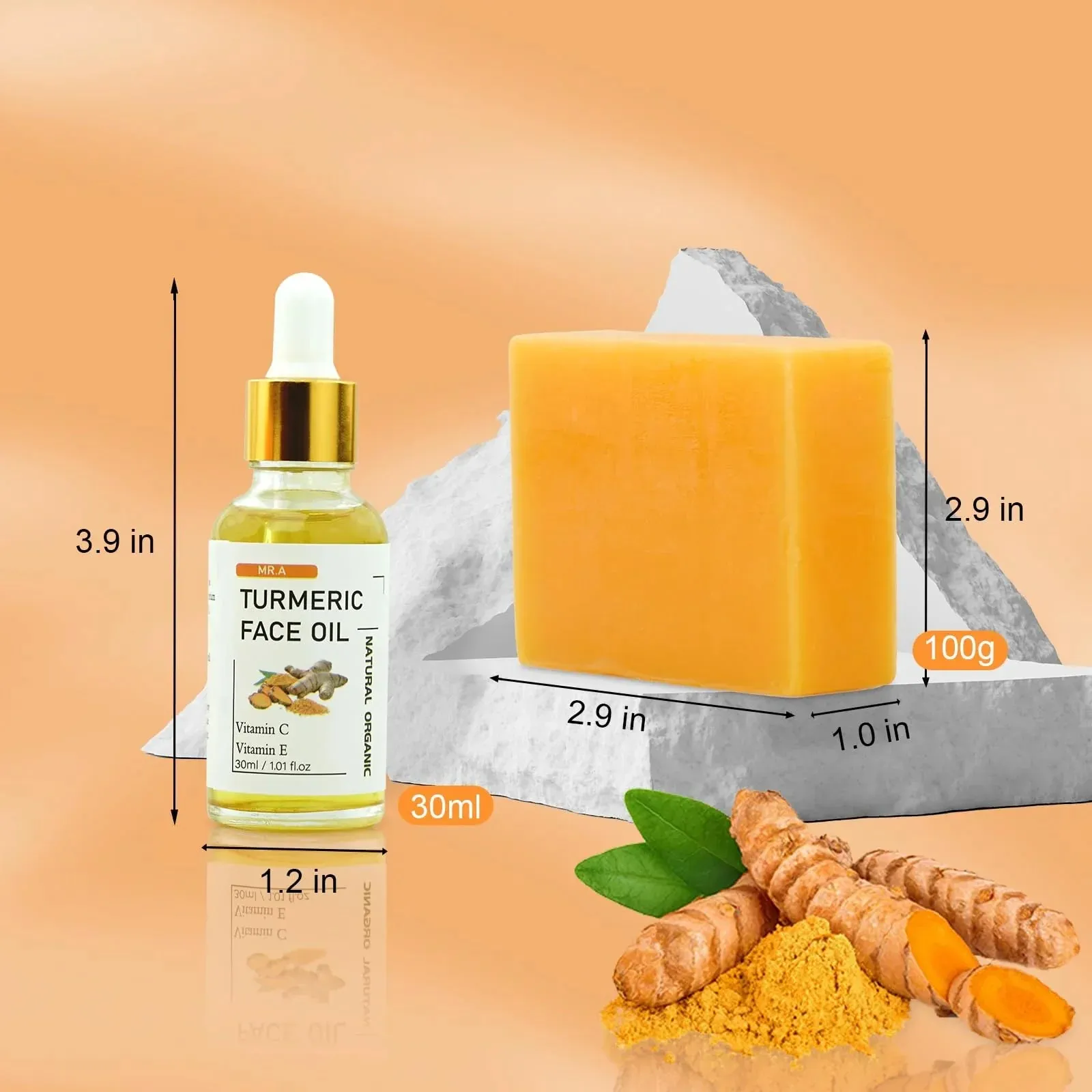 Turmeric Soap Bar and Oil Set