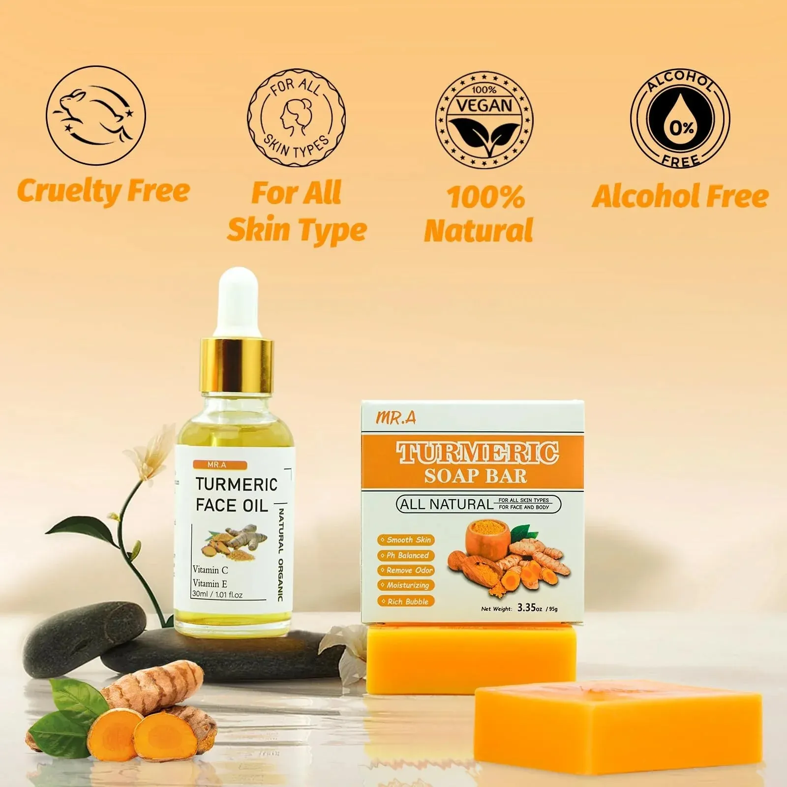 Turmeric Soap Bar and Oil Set