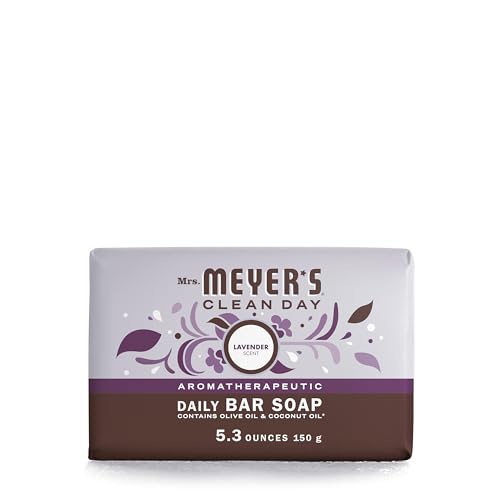 CLEAN DAY Bar Soap, Use as Body Wash or Hand Soap, Made with Essential Oils, Lavender, 5.3 oz, 1 Bar