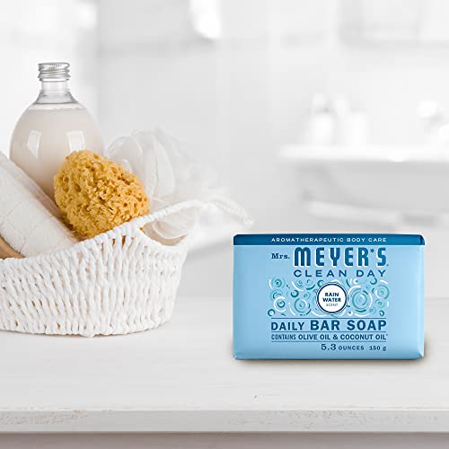 CLEAN DAY Bar Soap, Use as Body Wash or Hand Soap, Made with Essential Oils, Rain Water, 5.3 oz, 1 Bar