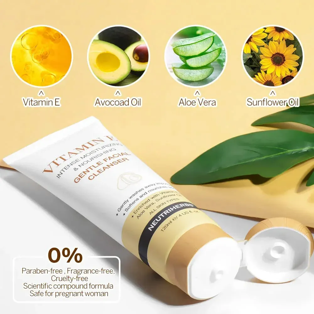 Face Cleanser with Vitamin E All Skin Types, 4 fl.oz