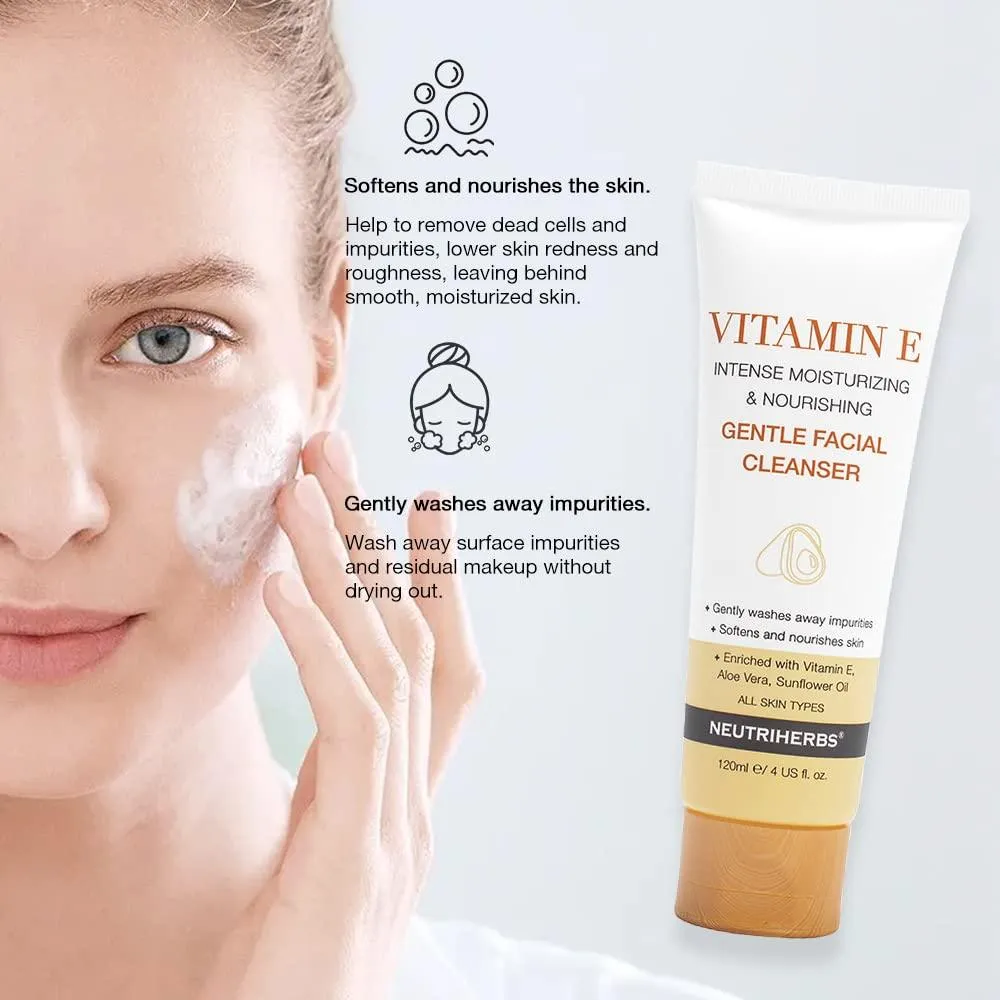 Face Cleanser with Vitamin E All Skin Types, 4 fl.oz