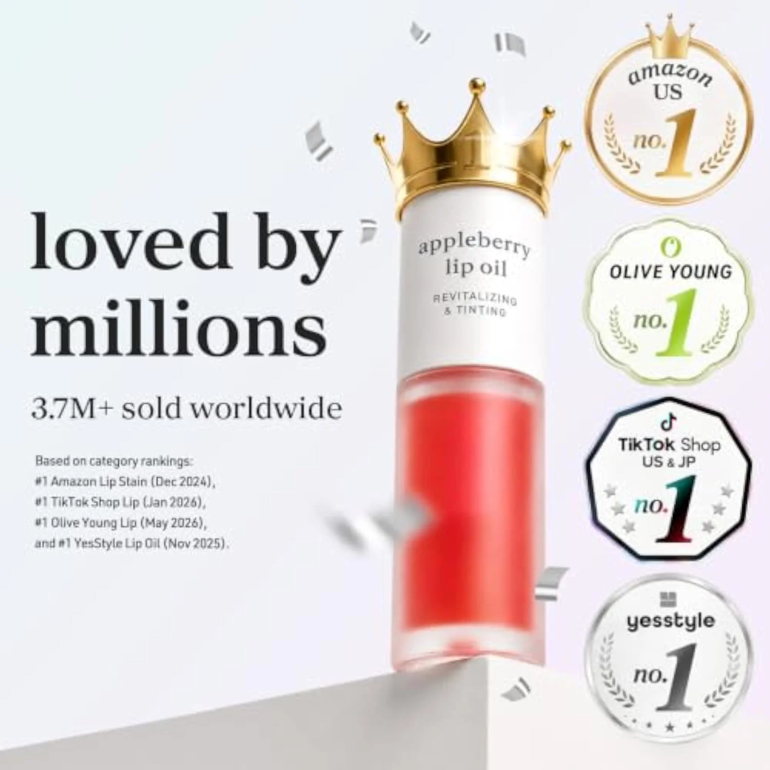 Korean Lip Oil - Applecherry - Plumping & Hydrating Tinted Lip Gloss