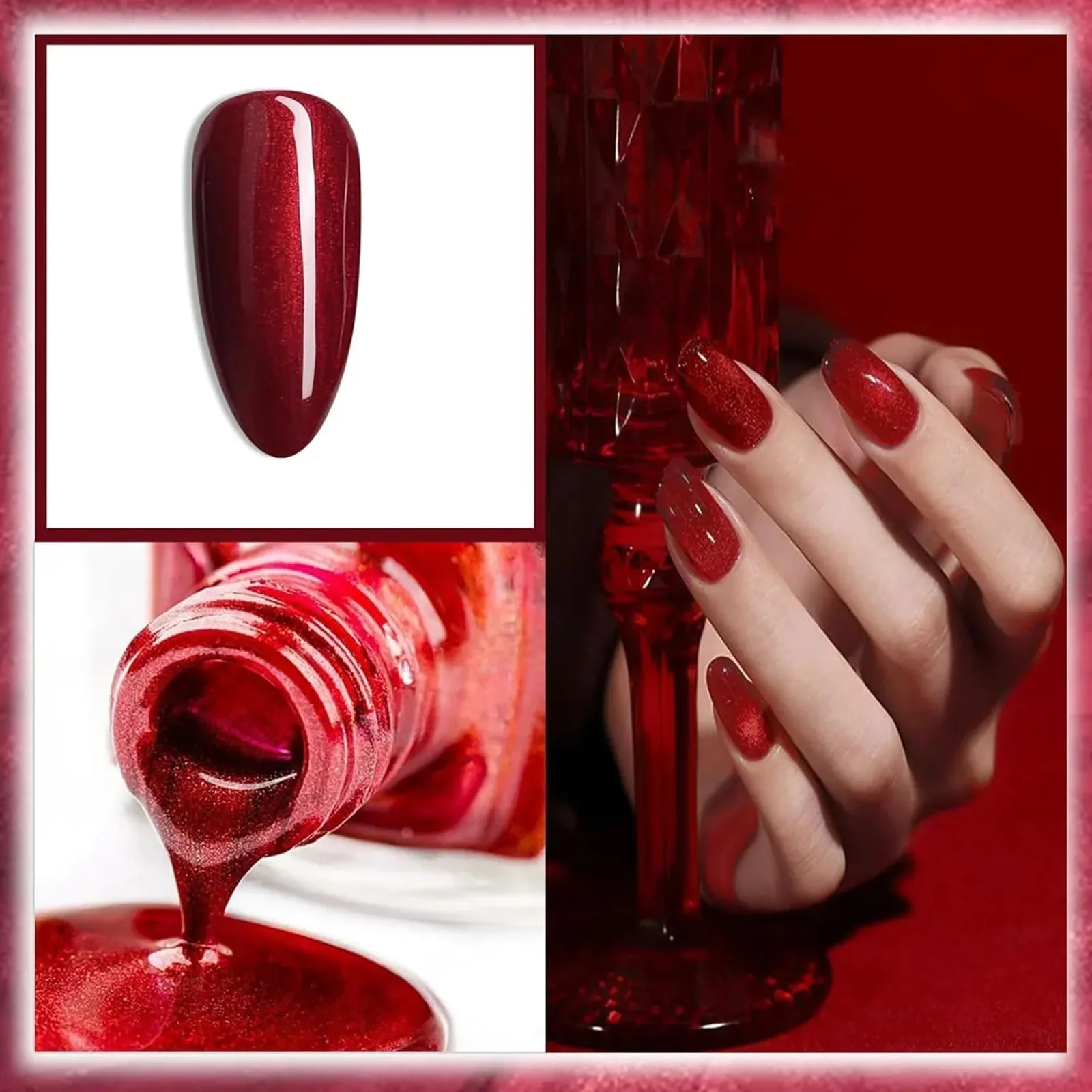 Bright Red Pearlescent Nail Polish