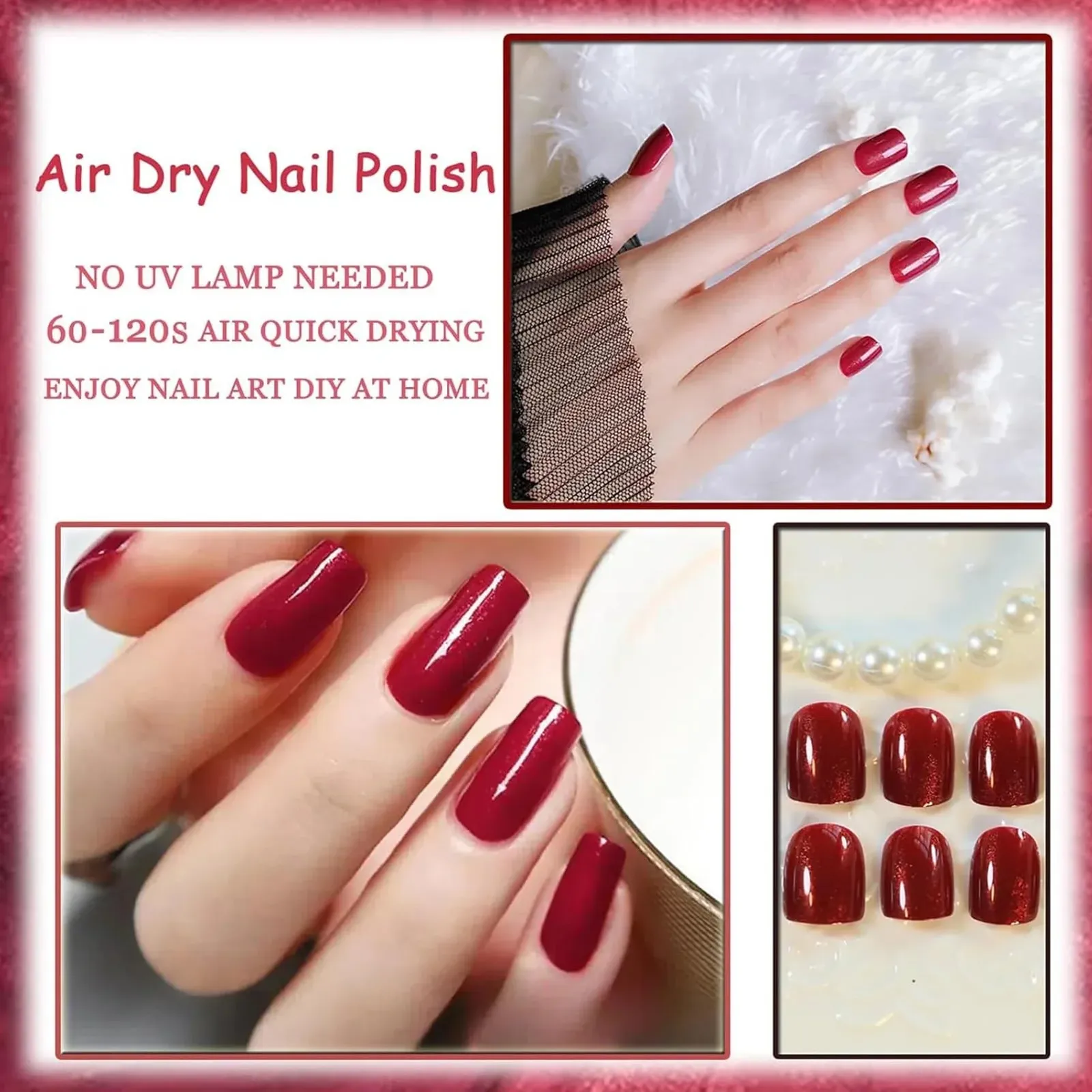 Bright Red Pearlescent Nail Polish