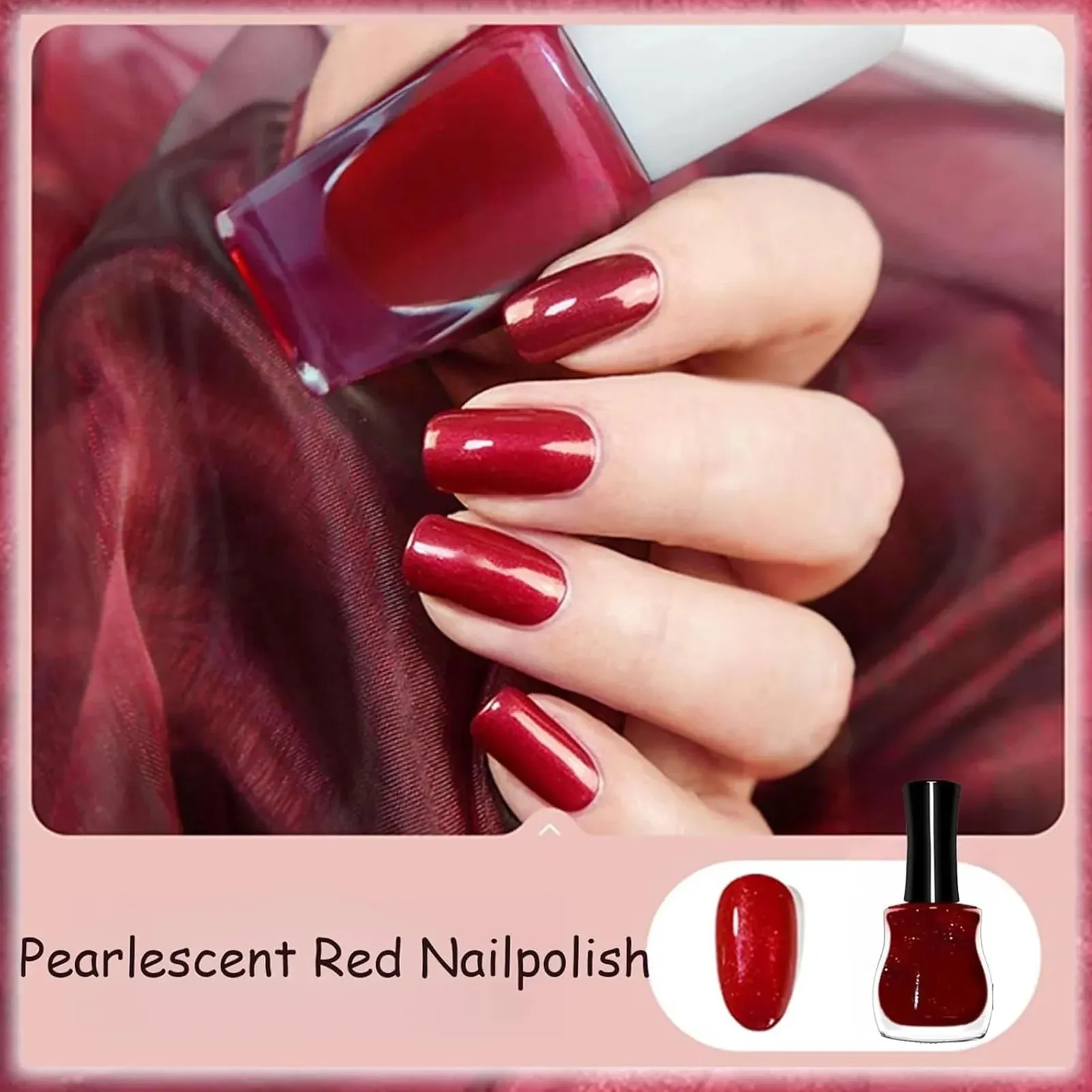 Bright Red Pearlescent Nail Polish