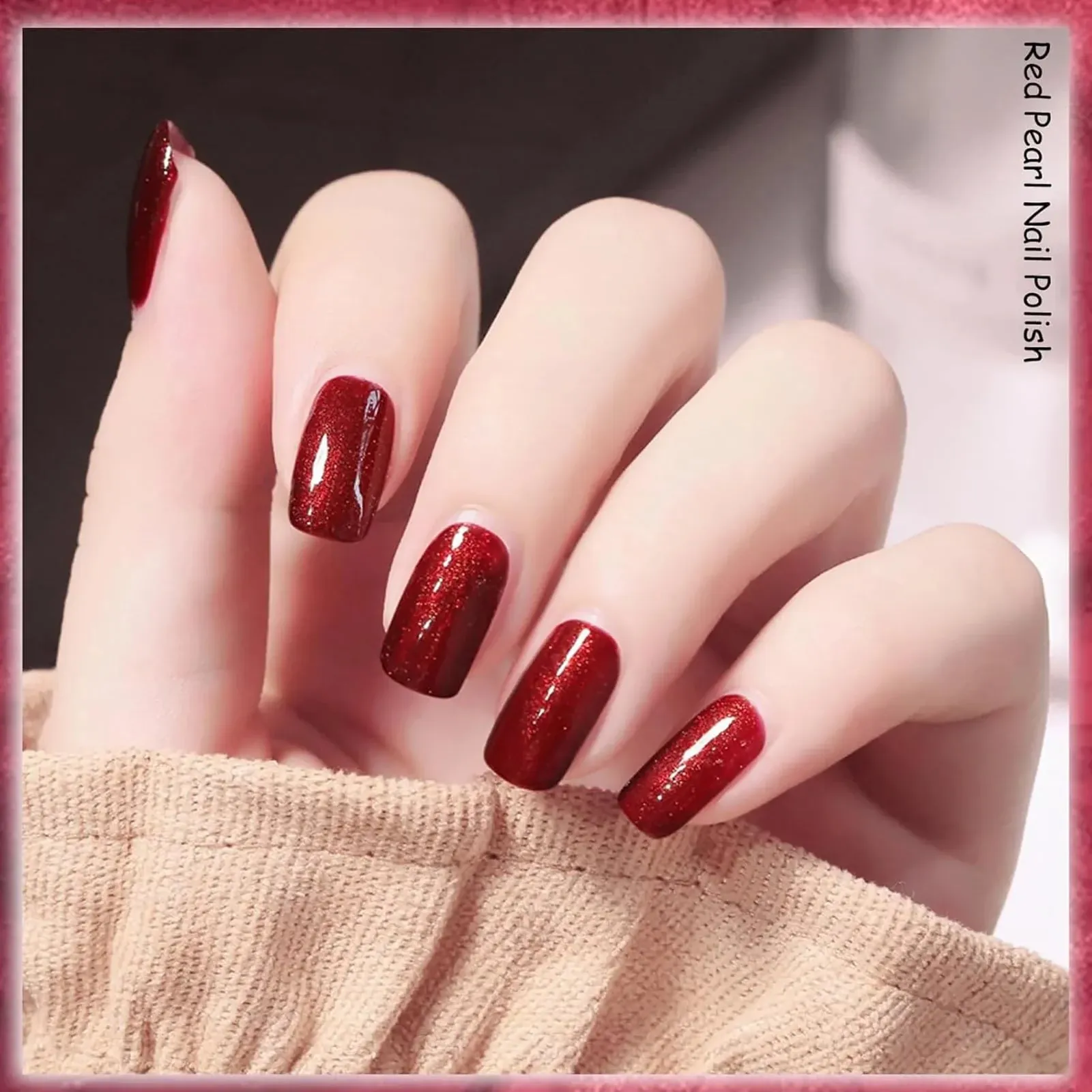 Bright Red Pearlescent Nail Polish
