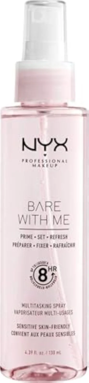 Bare With Me Multitasking Face Primer & Makeup Setting Spray, Hydrating Face Mist for up to 8HR Wear, Long-Lasting, Vegan Formula