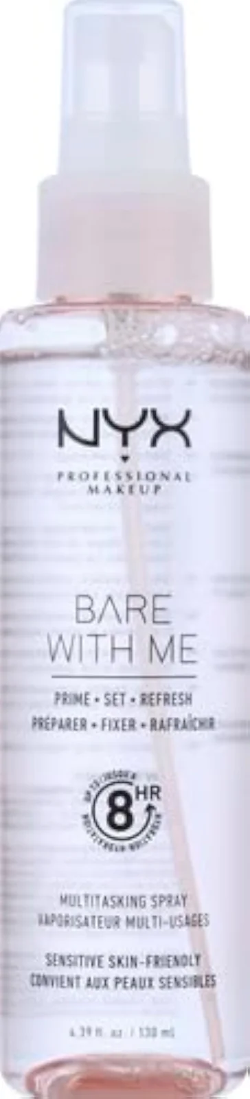 Bare With Me Multitasking Face Primer & Makeup Setting Spray, Hydrating Face Mist for up to 8HR Wear, Long-Lasting, Vegan Formula