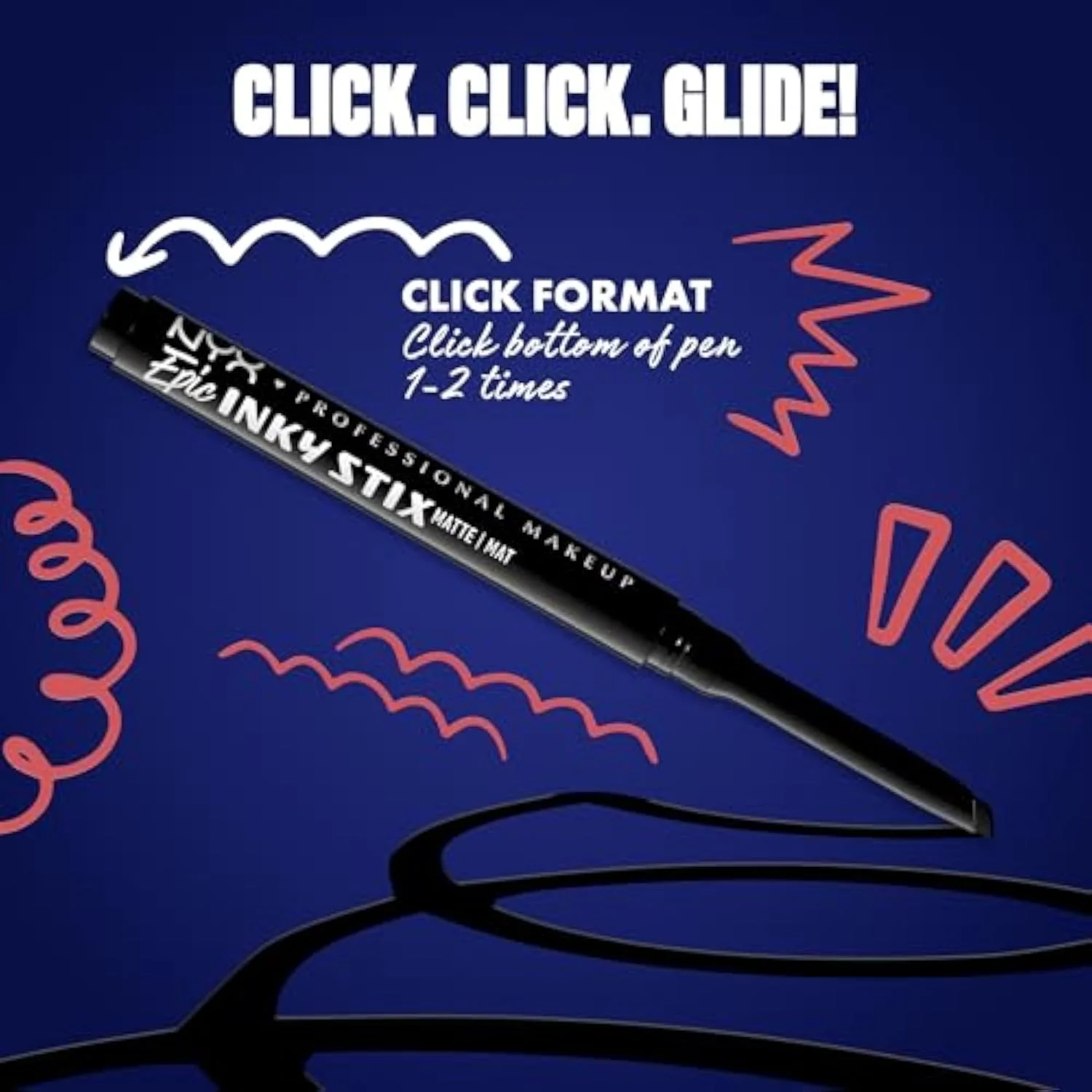 Epic Inky Stix Eyeliner, Mechanical Cream Gel Eyeliner, Waterproof Formula With Up To 24HR Wear - 01 Black Screen (Matte Black)