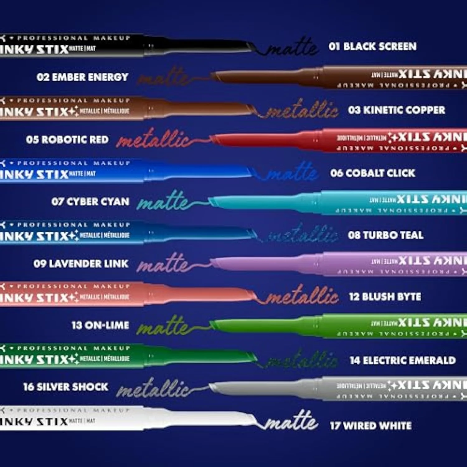 Epic Inky Stix Eyeliner, Mechanical Cream Gel Eyeliner, Waterproof Formula With Up To 24HR Wear - 01 Black Screen (Matte Black)