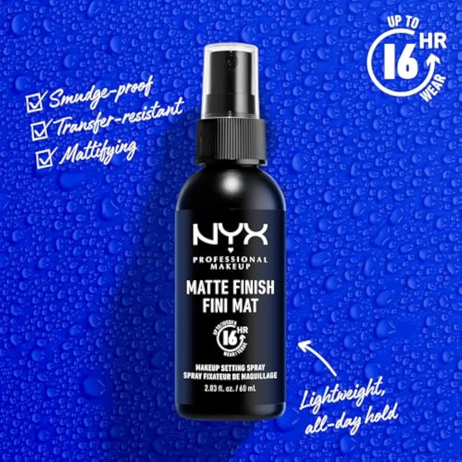Makeup Setting Spray - Matte Finish, Long-Lasting Face Mist for up to 16HR Wear, Vegan Formula